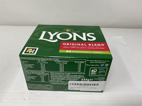 Lyons 80 Original Irish Tea. Bags