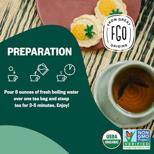 FGO Organic Moringa Mint Tea, 100 Count, Eco-Conscious Herbal Tea Bags, Caffeine Free, Resealable Bag (Pack of 1)
