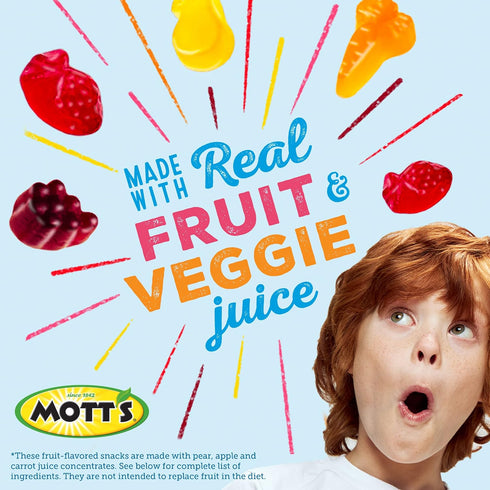 17.6 oz (Pack 6) Mott's, Assorted Berry Fruit Snacks, Gluten Free
