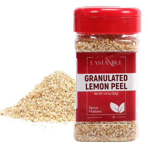 Eastanbul Lemon Peel, 4.41oz, Dried Lemon Peel for Baking, Cooking, Marinades, and