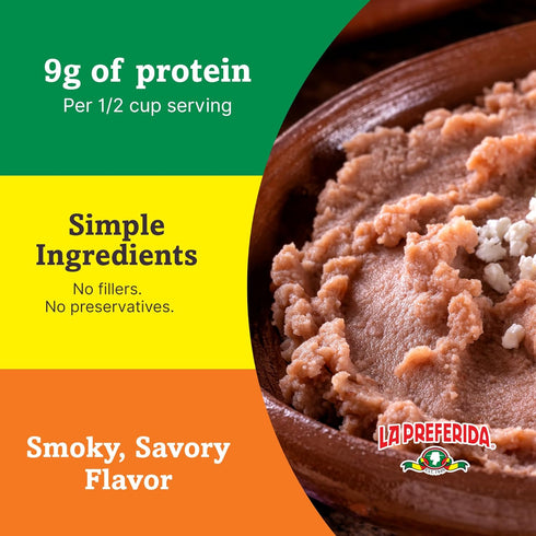 More,16 oz. (Pack 12) La Preferida Chorizo Refried Beans Heat & Serve for an Instant Side Dish or Add to Enchiladas