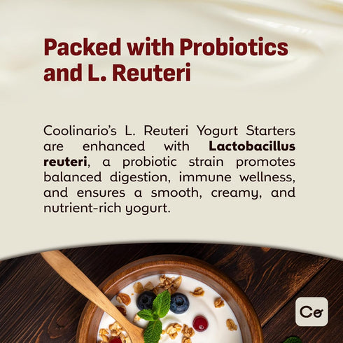 (10-Pack, 1.5g Coolinario L Reuteri Yogurt Starter Sachets) Yogurt Starter Culture with Lactobacillus Reuteri