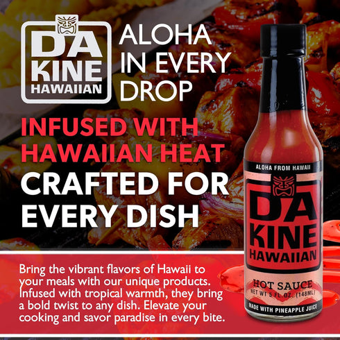 Da Kine Hawaiian 5 oz. 3-Pack) Gourmet Pineapple Hot Sauce - Vegan & Gluten-Free, Crafted in Small Batches, Sweet
