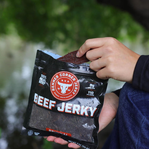 (4oz) 100% Renner Corner Jerky's Original Beef Jerky - Natural, Handcrafted Premium Beef, Made in South Dakota, No