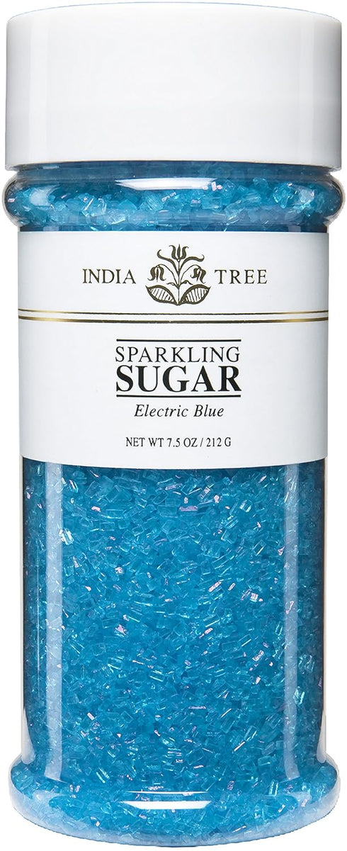 India Tree Blue Sparkling Sugar, 7.5 oz | Vibrant Decorating Sugar for