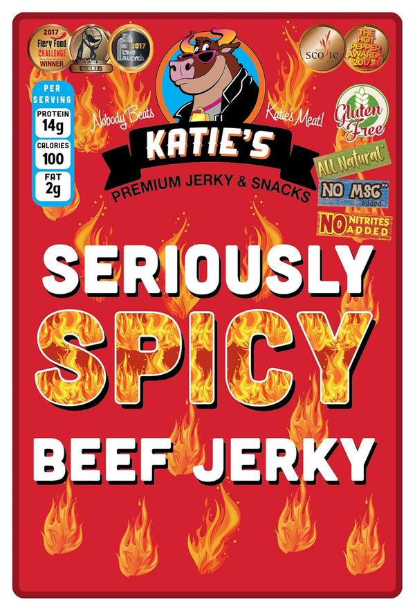 Katie's Beef Jerky - Seriously Spicy Beef Jerky (Pack of 3), made