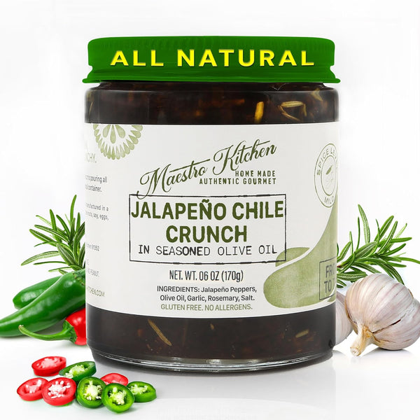 Jalapeno Pepper Chile Crunch 6oz - Mild Mexican Chili Crisp in 100%