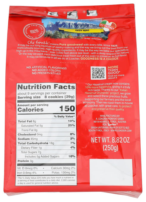 8.82 Loacker, Wafer Minis Hazelnut, Ounce