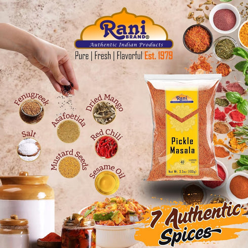 Rani Pickle (Achar) Masala Indian Spice Blend 3.5oz (100g) ~ All Natural, Vegan, Gluten Friendly