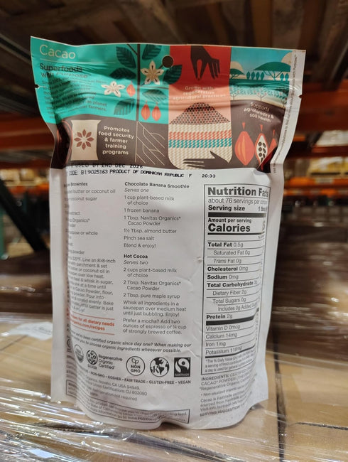 1:1, (16oz. 76 Navitas Organics Cacao Powder - Cocoa Powder Substitute For Hot Chocolate, Baking & More - Regenerative