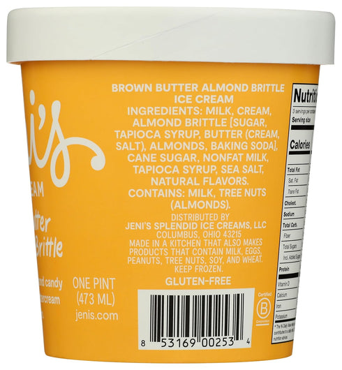 Jeni's 16 oz (Frozen) Splendid Ice Creams Brown Butter Almond Brittle Ice Cream