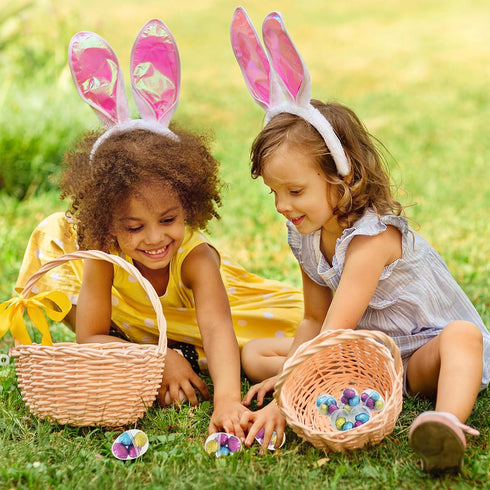 Chochkees 2.25" Inch (25-Pack) Fillable Transparent Easter Eggs with Hinge Bulk Clear Bright Plastic Easter Eggs