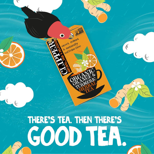 1 Pack, 20 Clipper Tea, Orange & Turmeric, Organic Tea with Licorice Root, Orange Peel and Hibiscus, Plant Based Herbal