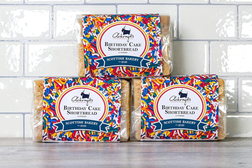 Ackroyd's Bakery Birthday Cake Shortbread - 3 Packages of 8 Cookies -