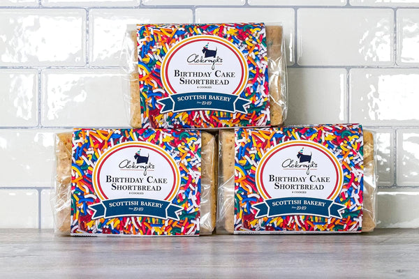 Ackroyd's Bakery Birthday Cake Shortbread - 3 Packages of 8 Cookies -