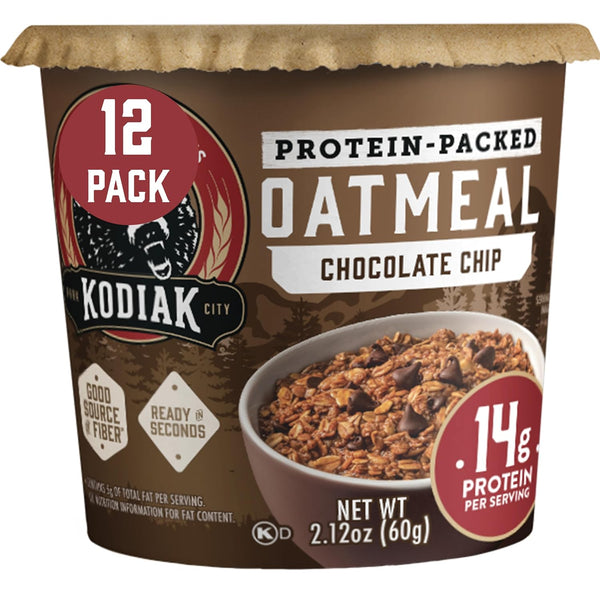 Kodiak Cakes Instant Protein Chocolate Chip Oatmeal in a Cup, 2.12oz (Pack