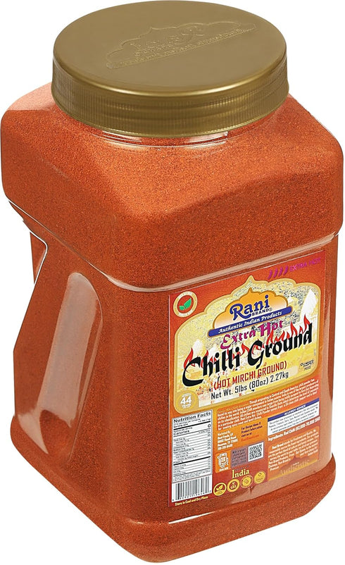 80oz (5lbs) 2.27kg Rani Extra Hot Chilli Powder Indian Spice Bulk PET Jar ~ All Natural | No Color added | Gluten