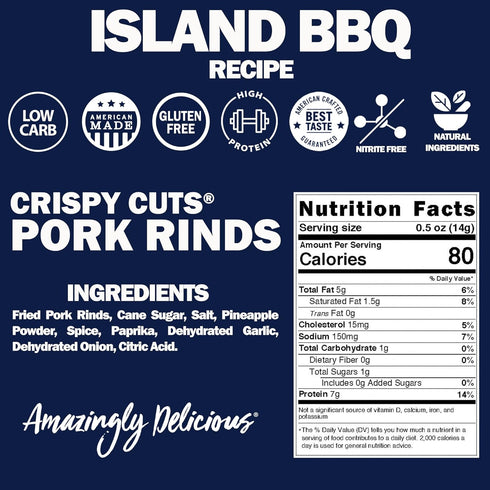 1 (12 Count) Field Trip Keto Diet Friendly, Low Carb, Island BBQ Pork Rinds, Ounce