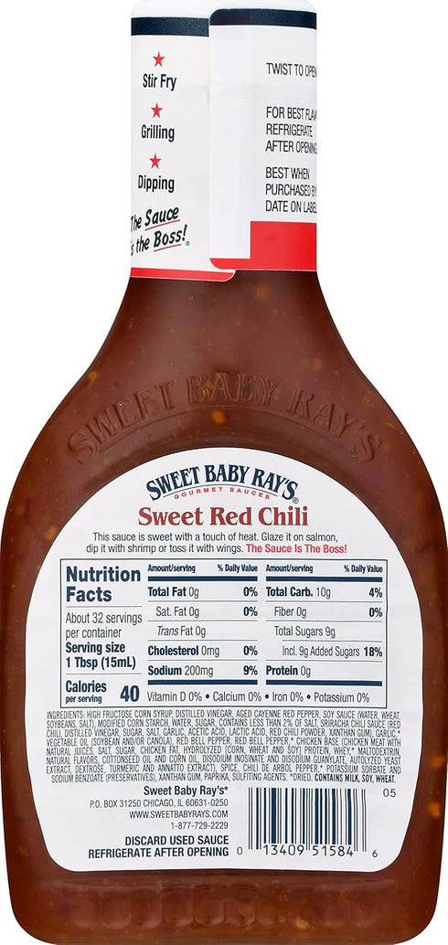 (16 Oz (Pack 6)) Sweet Baby Ray's, Wing Sauce & Glaze, Sweet Chili Fl