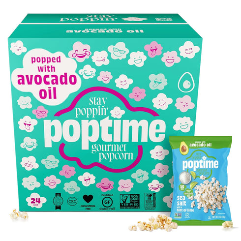 Poptime Sea Salt Popcorn with a Hint of Lime, 1 oz Individual