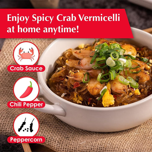 10 Pack 3 (9 Counts) Chef Dragon Singapore Chili Crab Glass Vermicelli Non-Fried, Low-GI Instant Noodles, Spicy Seafood