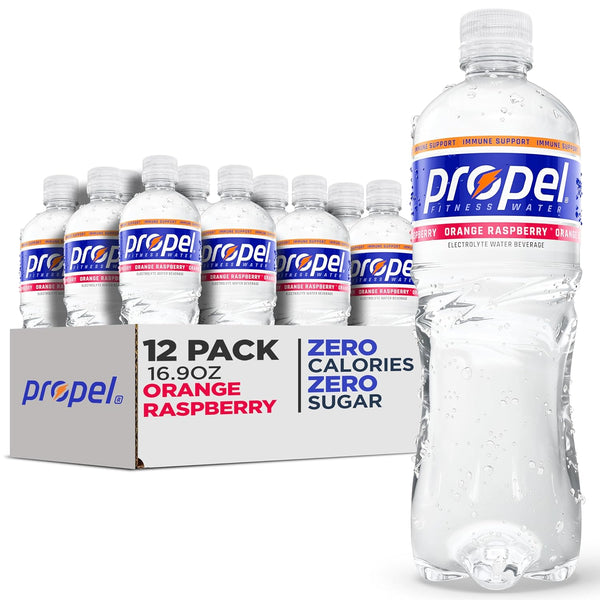 Propel Immune Support Electrolyte Enhanced Water Sports Drink, Orange Raspberry Flavored Water,