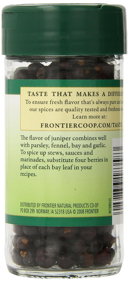 1.28 Frontier Co-op Whole Juniper Berries, Ounce Bottle, Rich and Piney for Soups, Marinades, Pickling and Sauerkraut