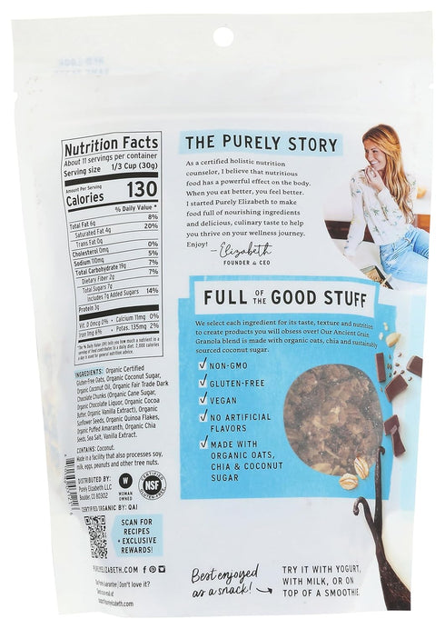 12 Purely Elizabeth, Granola Ancient Grain Vanilla Chocolate Chip, Ounce