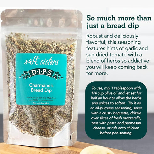 16 1 s.a.l.t sisters Charmane's Bread Dip - Value Size Bold Italian Herb & Spice Blend for Extra Virgin Olive Oil