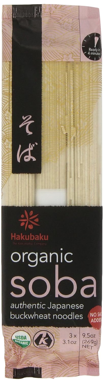Hakubaku Organic Soba Noodles, Net Wt. 269 g, 3.31 Ounce (Pack of 3)