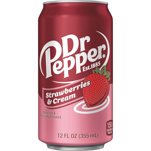 12 oz. 12 Pack (Pack 2) Dr Pepper Strawberries and Cream Soda, fl. Cans