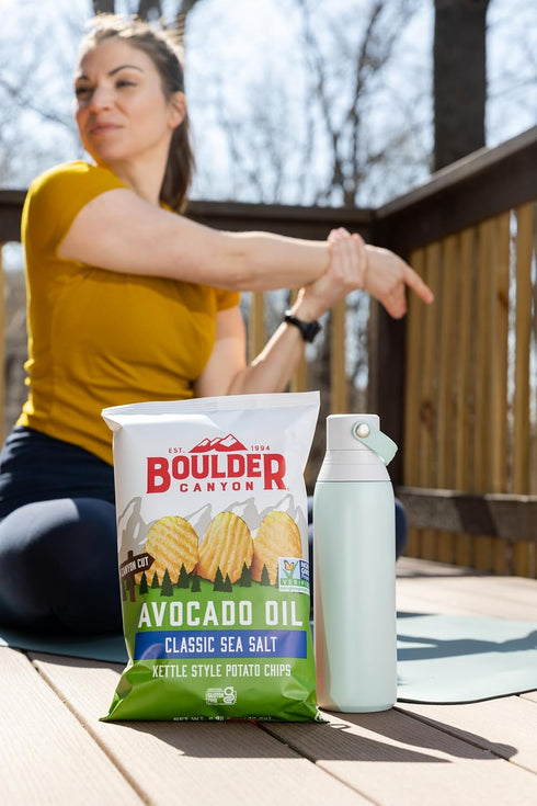 Pack, 18 Count (1 oz Boulder Canyon Avocado Oil Kettle Style Potato Chips Variety - Gluten-Free, Non-GMO, Hickory