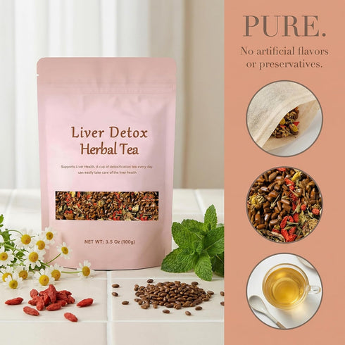 Liver Detox Herbal Tea, Dandelion Root Tea, Chrysanthemum Cassia Seed Goji BerryTea, Kidneys & Liver Health TeaWith