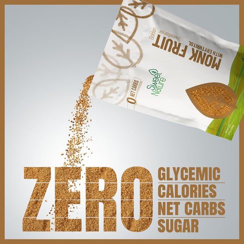 0 0 (5 Lb.) Sweet Nature Golden Monk Fruit Sweetener - Great Brown Sugar Substitute for Diabetics - Gluten-Free, Keto