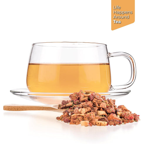 Tealyra Pomegranate Raspberry Fruity Herbal Loose Leaf Tea - 222g (8-ounce) - All Natural, Caffeine-Free, Rich in
