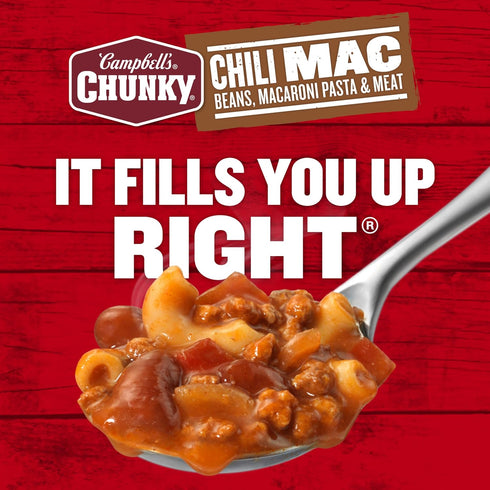 16.3 Oz 8) Campbell's Chunky Soup, Chili Mac, Can (Case