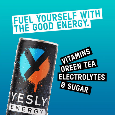 Pack, B6 B12, 12 Oz 12 Pack Yesly Energy Drink, Variety Naturally Flavored Sparkling Energy Drink With Electrolytes