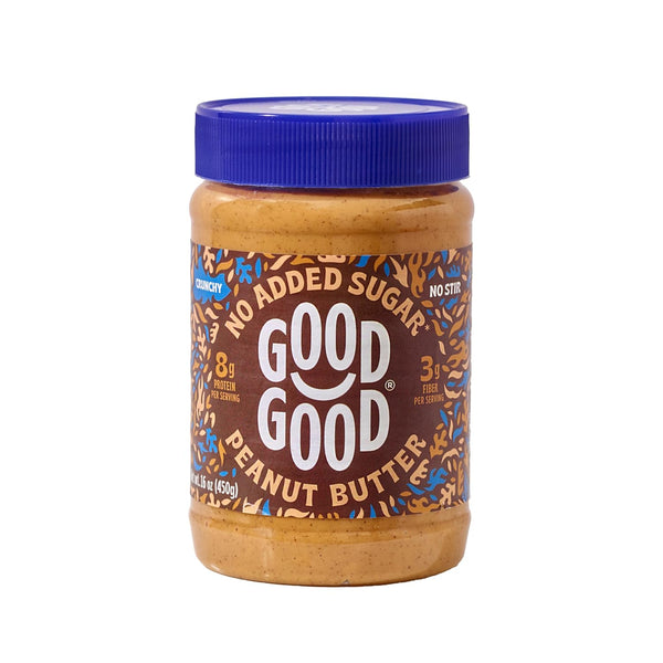 GOOD GOOD Crunchy Peanut Butter Keto Friendly - Low Carb & No