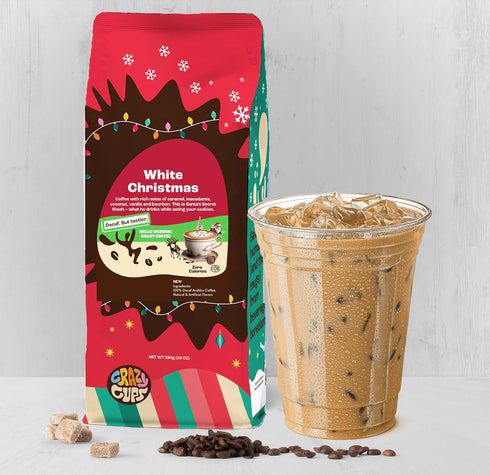 10 oz (Pack 1) Crazy Cups Flavored Ground Decaf Christmas Coffee, Decaffeinated White Christmas Coffee in Bag