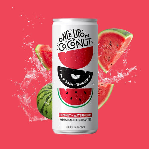 10.8 (Pack 12) Once Upon A Coconut Cocout Water + Watermelon, Gluten Free & Non-GMO, Fluid Ounce