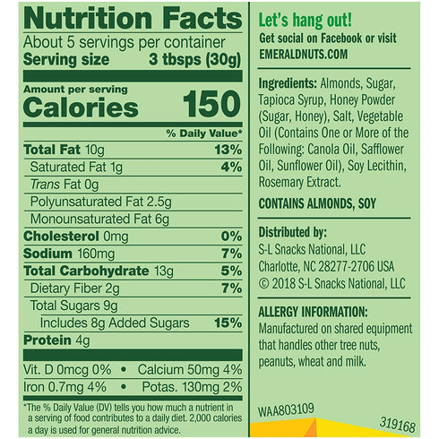 Generic 5.5 (6-Pack) Emerald Honey Glazed Almonds, Stand Up Resealable Bag, Ounce