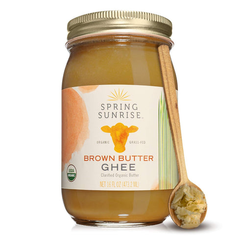 Spring Sunrise Organic Brown Ghee - Grass Fed Clarified Butter - Keto