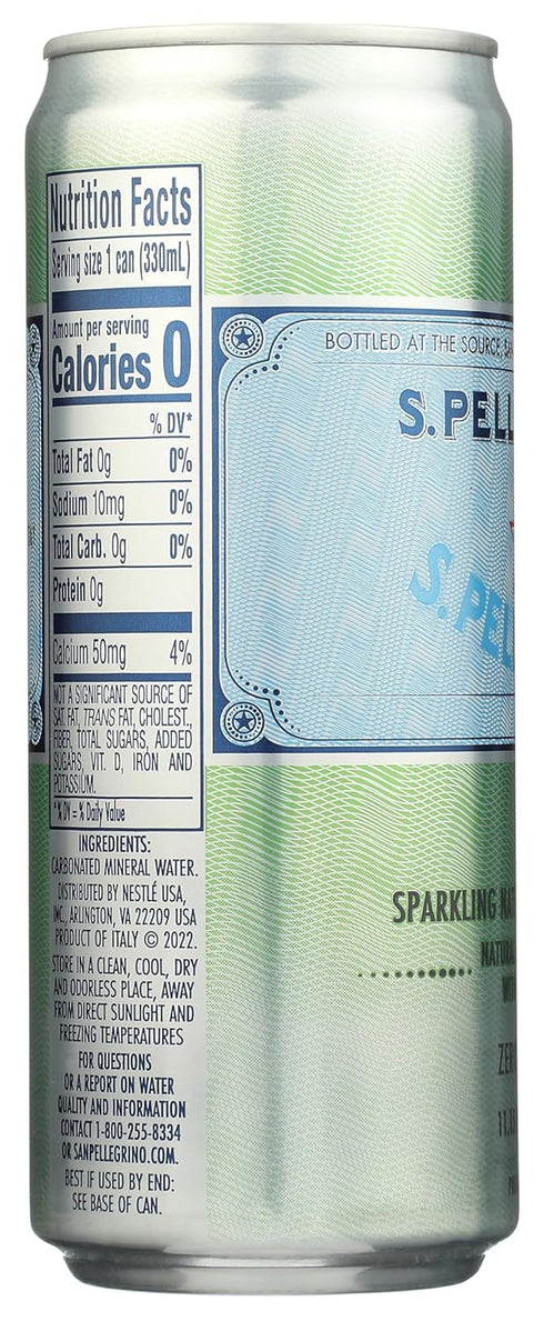 11.15 Oz S.Pellegrino Sparkling Natural Mineral Water, Fl skinny can