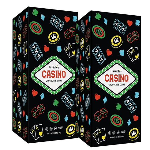 (2 Fruidles Casino Poker Chips - Belgian Milk Chocolate Coins, Kosher Certified Dairy, Non GMO Pounds)