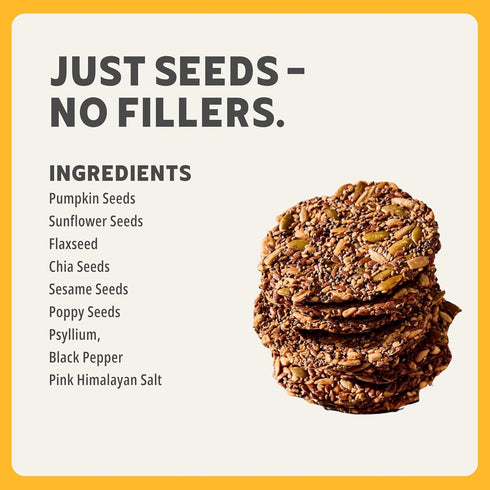 (3 Pack) ELLAS FLATS Sesame All Seed Savory Crisps All Natural, Gluten Free, Good Source of Protein, High Fiber, Vegan