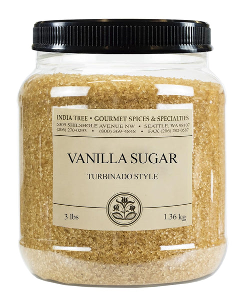India Tree Vanilla Sugar, 3 lb Canister - Vegan, Non-GMO and Fair