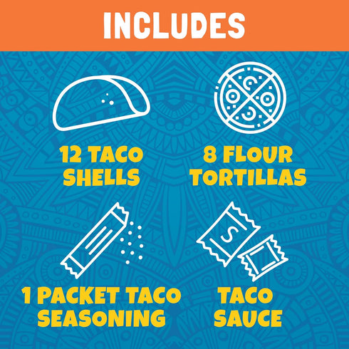 Ortega Grande Taco Kit, 12 Taco Shells & 8 Tortillas with Seasoning and Sauce