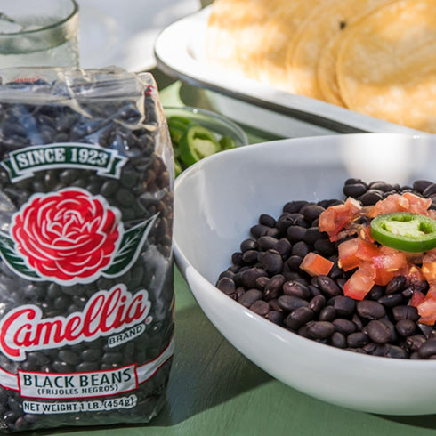 1 (Pack 6) Camellia Brand Dried Black Beans, Frejoles Negros Premium Non-GMO Black Turtle Beans for Soups, Chili