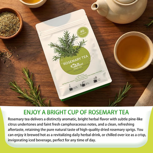 40 1.5g/bag Samcci - Rosemary Tea, Teabags, - Pure Dried Rosemary Leaves Tea Bags- Cultivated From Egypt - Non-GMO