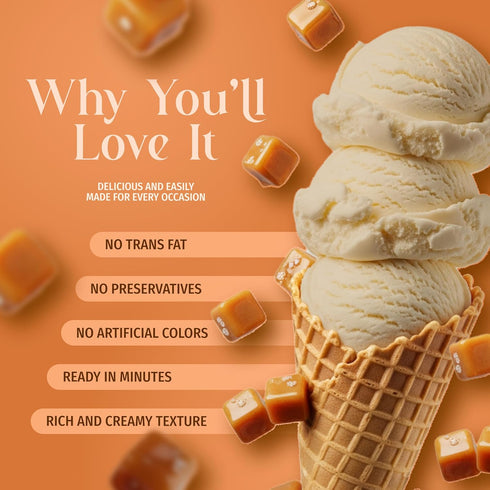 5 2 (1 Pack, Triple Scoop - Premium Salted Caramel Ice Cream Mix For Ice Cream Maker. Simple, Easy, Delicious. From